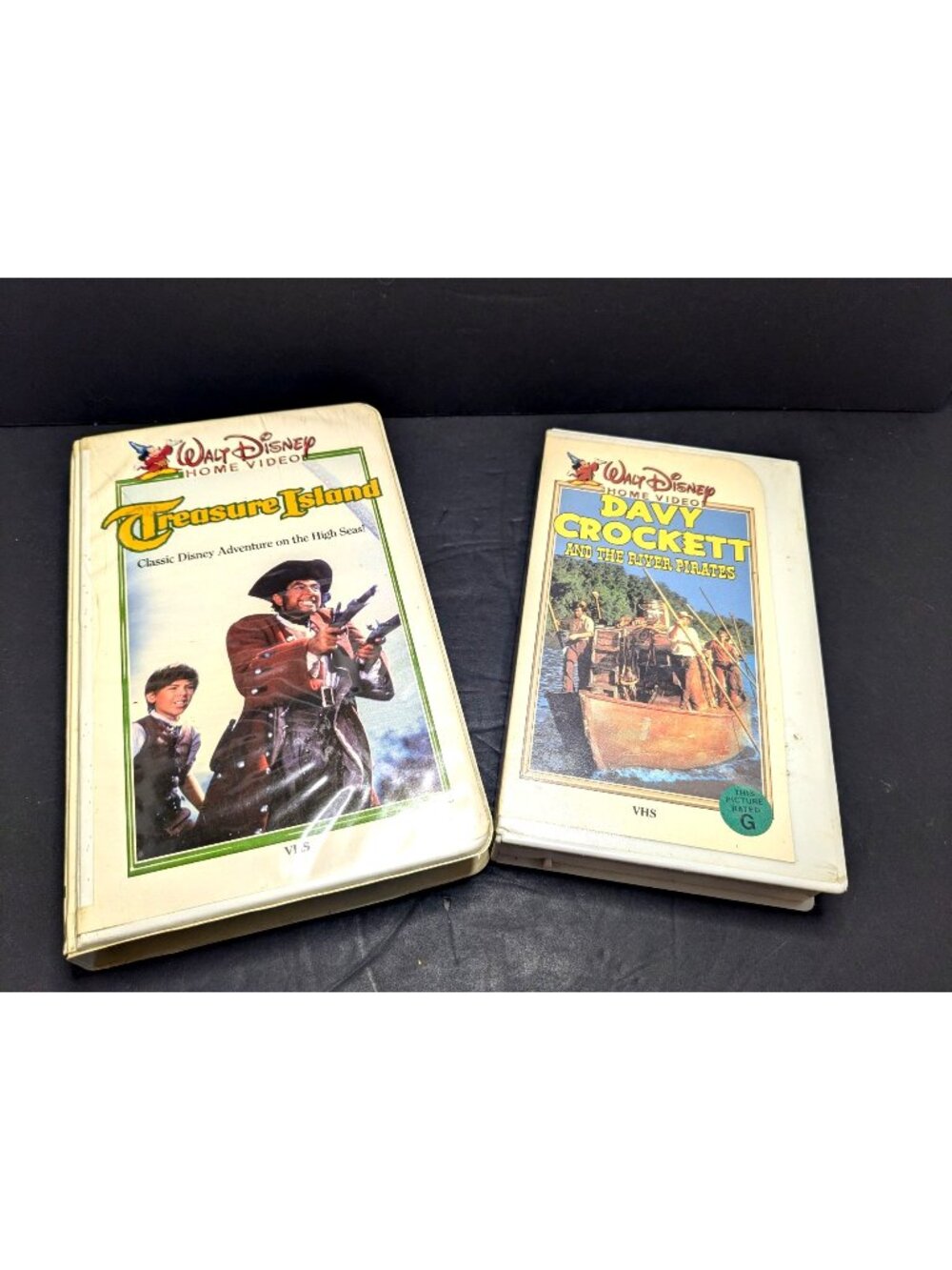 Vtg. Walt Disney Treasure Island & Davy Crockett VHS Tapes Rated G Classics